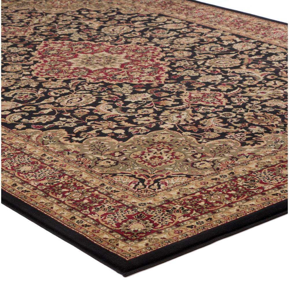 Elegant Medallion Black Synthetic 8' x 10' Area Rug