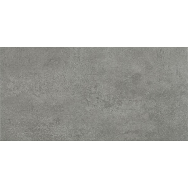 Plaza Concreto (Dark Gray) Matte 12 in. x 24 in. Porcelain Cement Look Floor and Wall Tile (13.56 sq. ft./case)