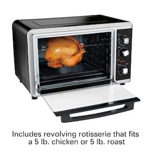 Black Countertop Oven with Convection and Rotisserie
