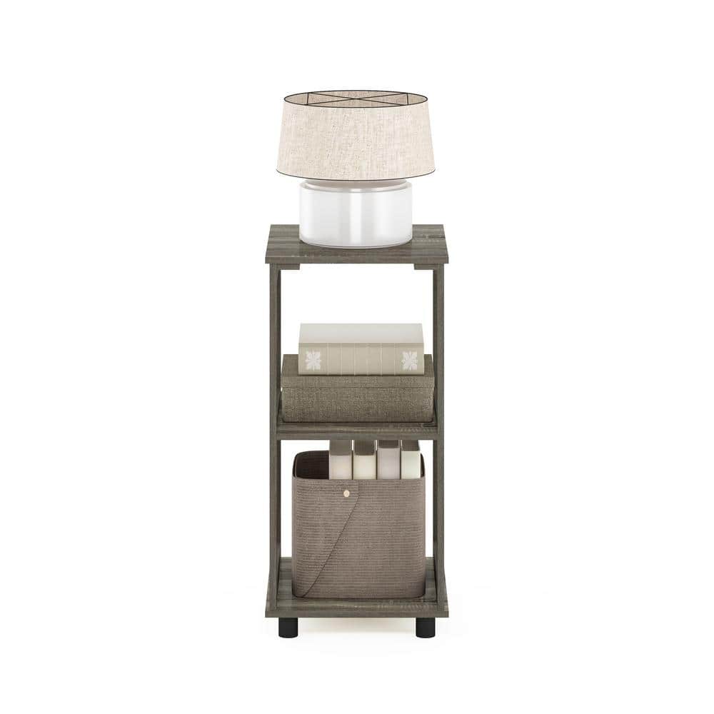 Modern French Oak Wood 2-Tier Rectangular End Table