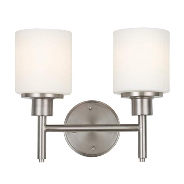 Design House Aubrey 20-Watt 2-Light Satin Nickel Integrated LED Sconce