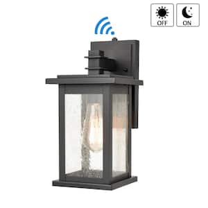 15.12 in. Black Outdoor Hardwired Lantern Wall Sconce with No Bulbs Includ