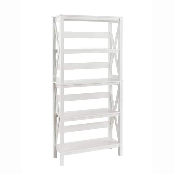 ClosetMaid X-Frame 5-Tier 63.4 in. H x 30 in. W 11.8 in. D Laminated Wood Bookshelf Shelving Unit in White