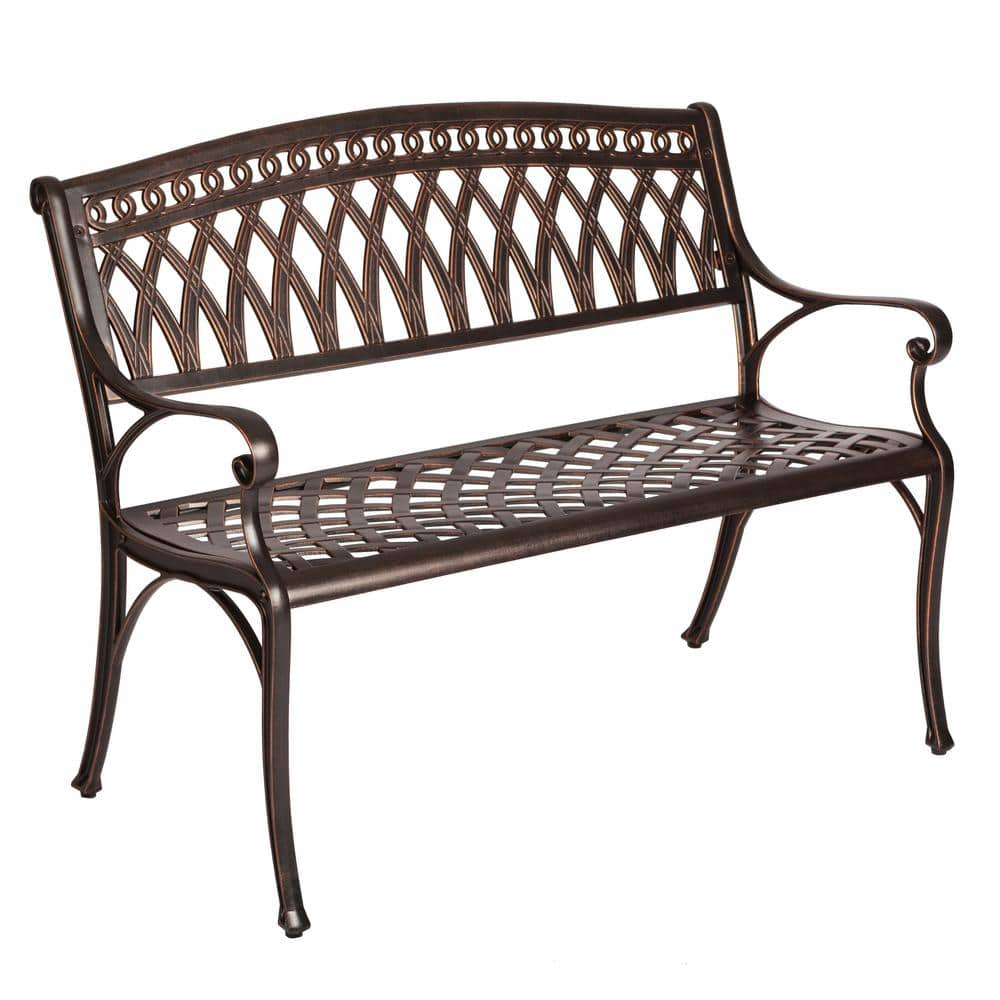 cast aluminum garden bench