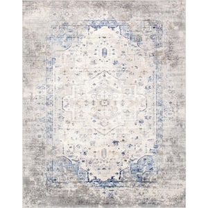 Efes L. Gray/L. Blue 5 ft. x 8 ft. Abstract Area Rug