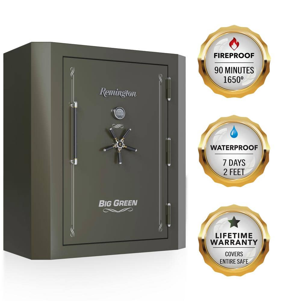 Remington Big Green 84-Gun Fireproof and Waterproof Gun Safe with ...