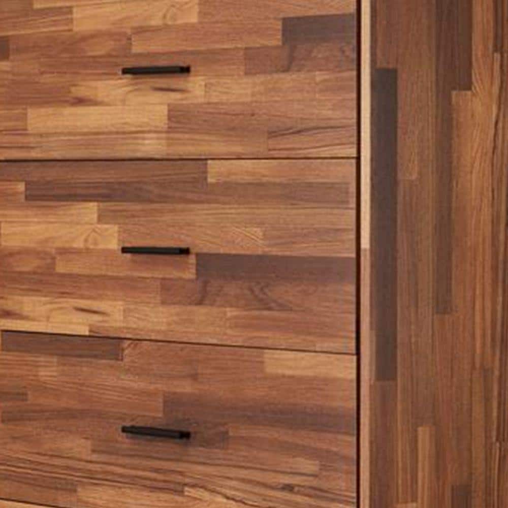 Enchanting Walnut Brown Wooden Chest with Felt-Lined Drawers