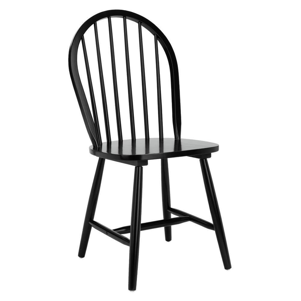 Camden Black Rubberwood Spindle Back Dining Chairs, Set of 2