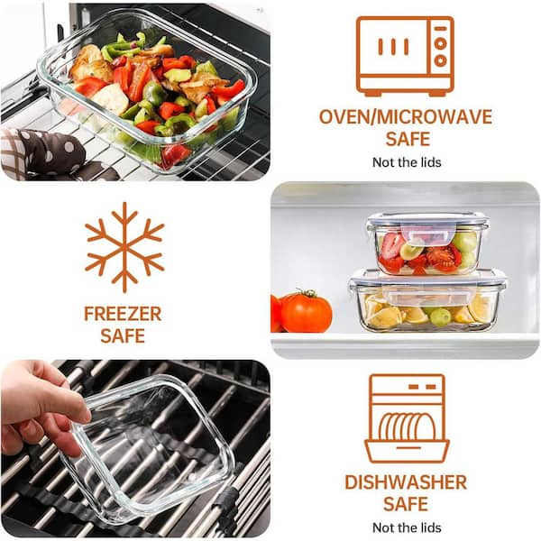 AKTIVE Max Home 16535 Lot de 8 boîtes hermétiques en Verre