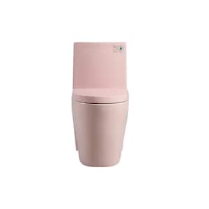 1-Piece 1.1/1.6 GPF Dual Flush Elongated Pink Toilet with Soft Closing Seat