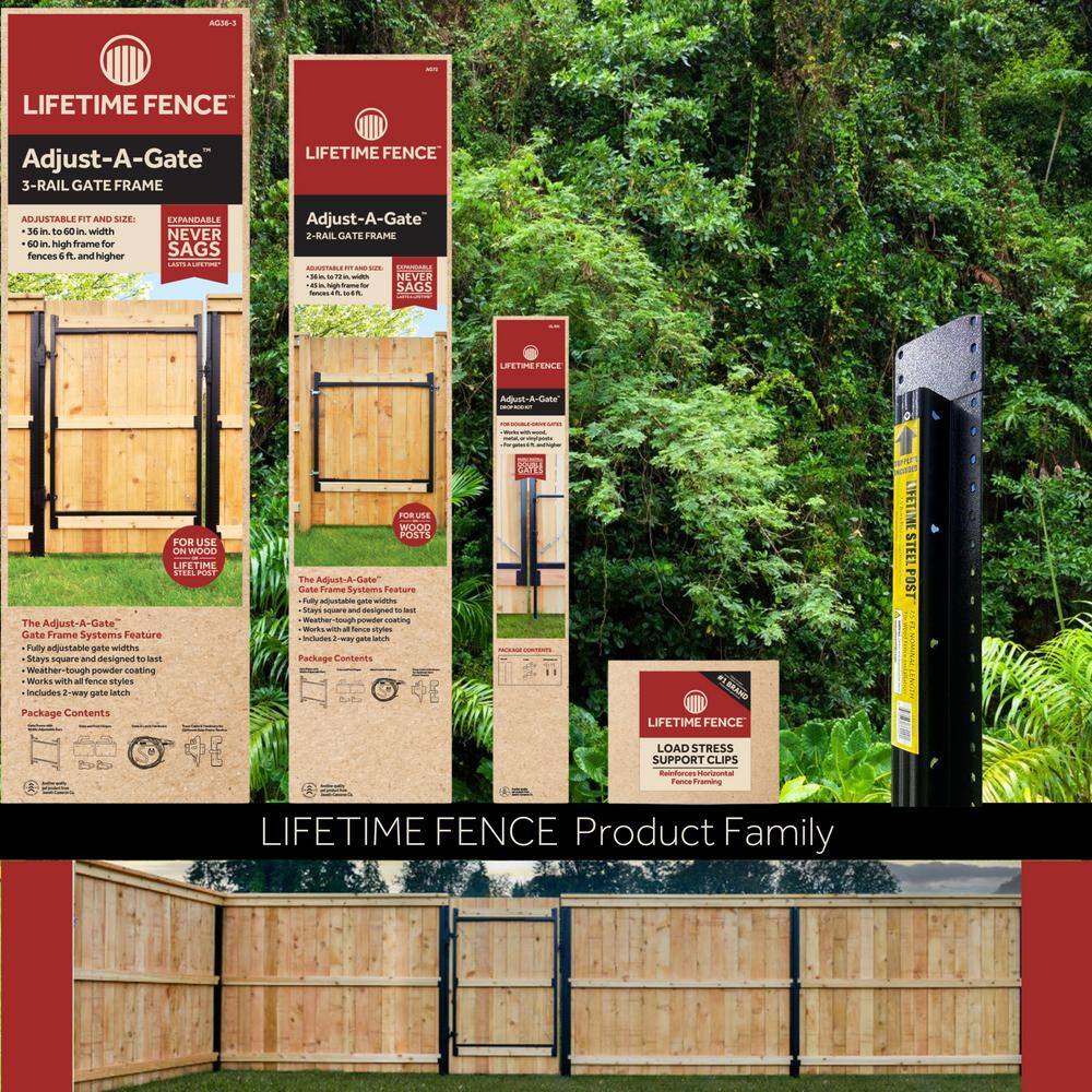 Adjustable Black Steel Frame Gate Building Kit with Hardware