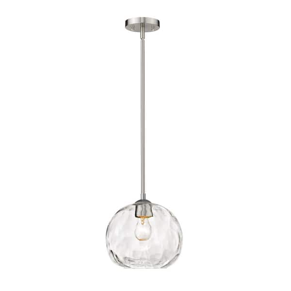 Unbranded 1-Light Brushed Nickel Pendant with Clear Glass