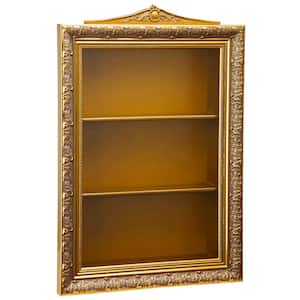 Eggs of the Tsar Gold Wall Curio Display Accent Cabinet