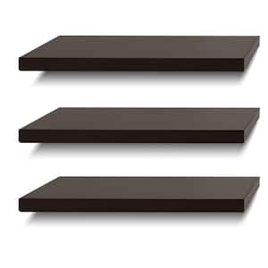 17 in. W x 6.7 in. D Wood Floating Decorative Wall Shelf Set of 3