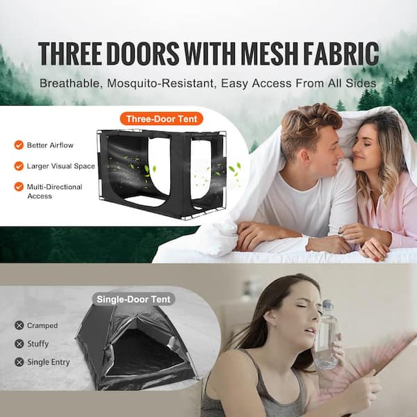 VEVOR Bed Tent Pongee Fabric 3 Doors Breathable Dream Tent