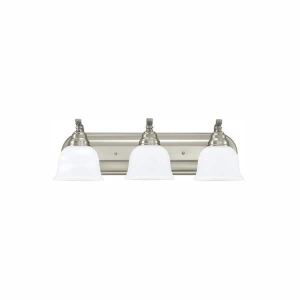 Generation Lighting Wheaton 3-Light Brushed Nickel Bath Light with LED Bulbs