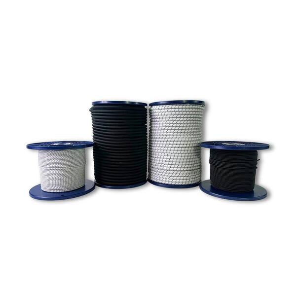 DuraStretch Shock 1/8 in. x 300 ft., Black Rubber Braided Cord