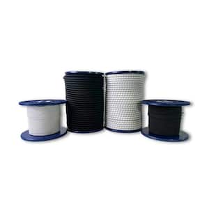 DuraStretch Shock 1/4 in. x 100 ft., White with Black Tracers Rubber Braided Cord