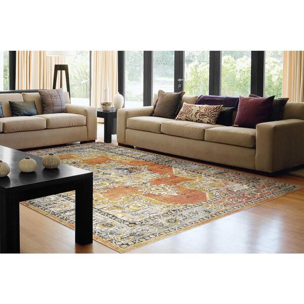 Mabel Rust/Navy/Multi 2 ft. 2 in. X 7 ft. 7 in. Oriental Indoor Area Rug