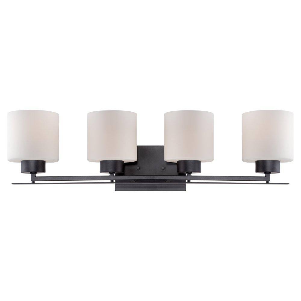 Bronze 4-Light Drum Vanity Light Fixture