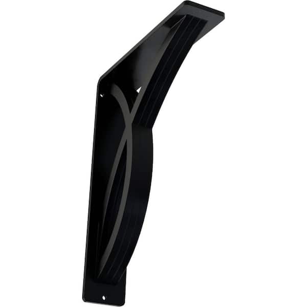 Ekena Millwork 2 in. x 10 in. x 7-1/2 in. Wrought Iron Triple Center Brace Miller Bracket