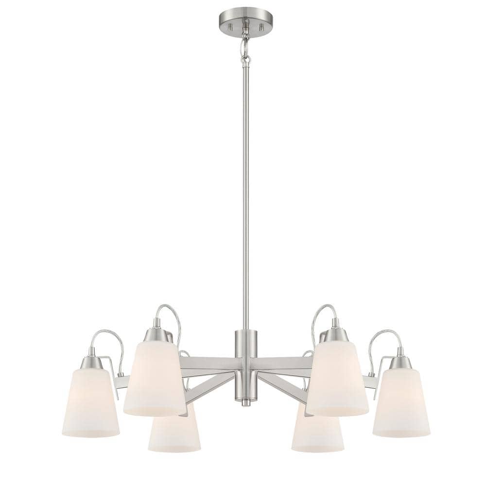 Beckonridge 6-Light Brushed Nickel Chandelier with Etched Opal Glass Shades price history on PriceWatchPro