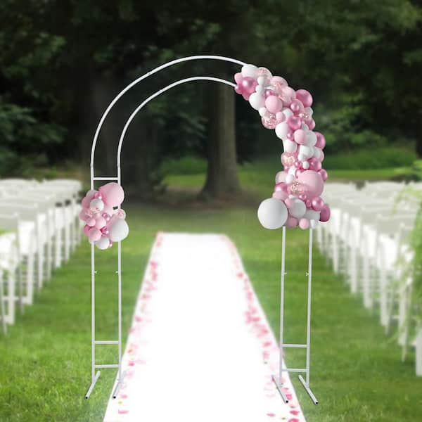 YIYIBYUS 86.7 in. x 47.28 in. White Metal Wedding Arch Backdrop Stand Frame  Arbor (Set of 3) YLJHKT8IWDZJ8 - The Home Depot