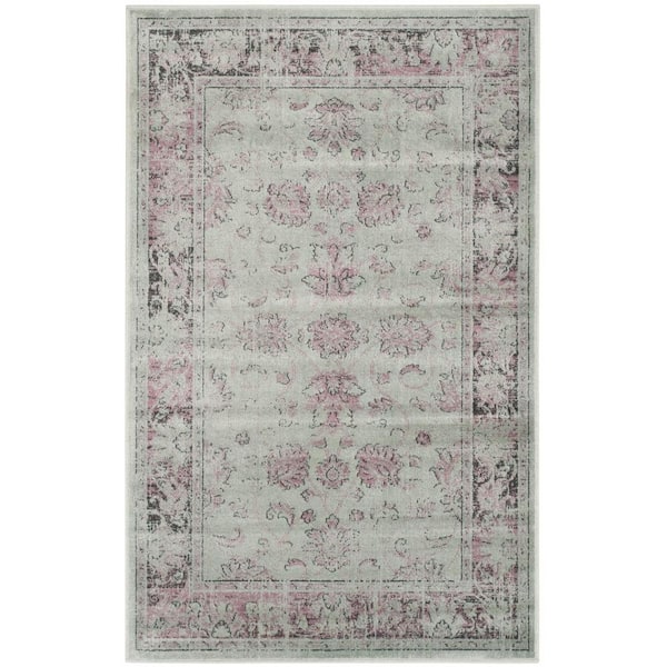 SAFAVIEH Vintage Spruce/Ivory 3 ft. x 4 ft. Distressed Border Area Rug
