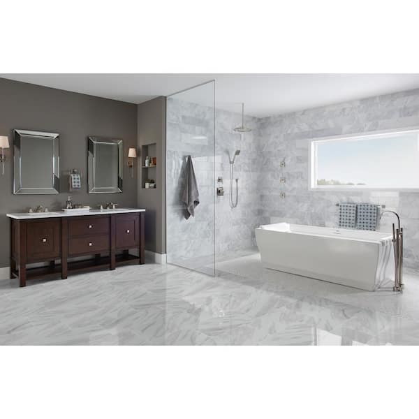 Brillion Aspen Gris 12 in. x 24 in. Matte Ceramic Marble Look Floor and Wall Tile (14 sq. ft./Case) Brillion Aspen Gris 12 in. x 24 in. Matte Ceramic Marble Look Floor and Wall Tile (14 sq. ft./Case)