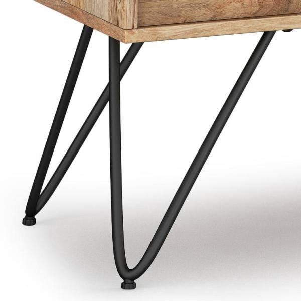 Hunter 68" Natural Mango Wood TV Stand with Black Metal Legs