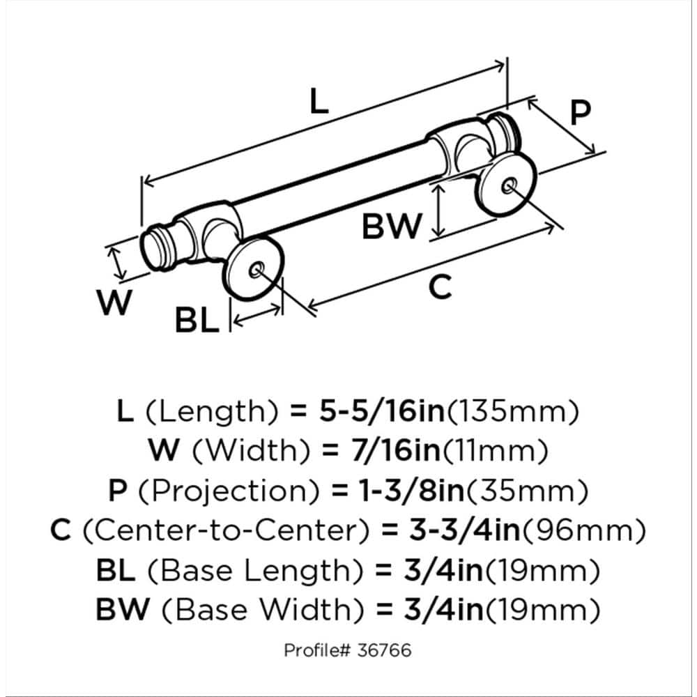 Winsome Polished Chrome 3-3/4 inch Cabinet Drawer Pull