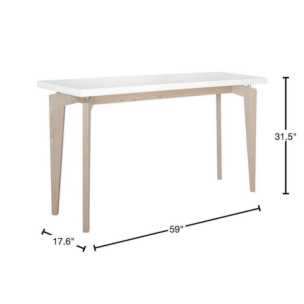 Josef 59" White and Gray Lacquer Console Table