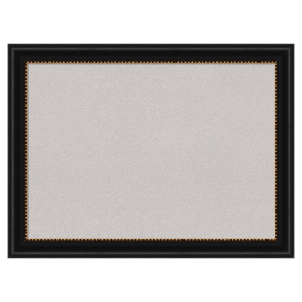Amanti Art Manhattan Black Framed Grey Corkboard 32 in. x 24 in