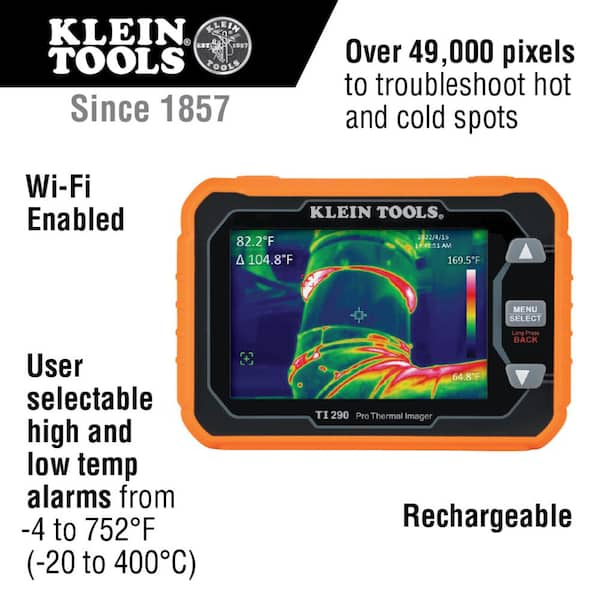 Thermal Imager for iOS Devices, Includes Hard Storage Case and Carabiner,  Klein Tools