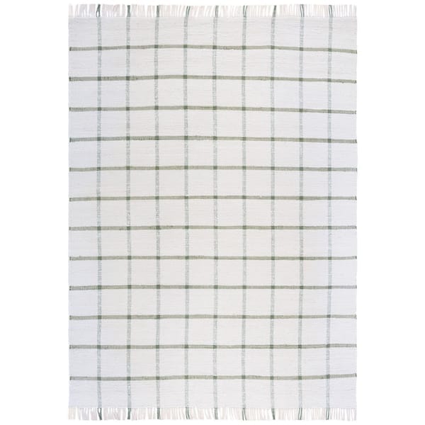 Montauk 8 ft. x 10 ft. Ivory/Green Geometric Lattice Area Rug