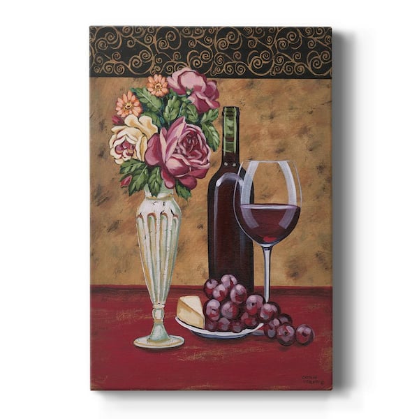 Wexford Home Vintage Flowers and Wine I by Wexford Homes Unframed Giclee Home Art Print 48 in. x 32 in.
