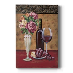 Vintage Flowers and Wine I By Wexford Homes Unframed Giclee Home Art Print 27 in. x 16 in.