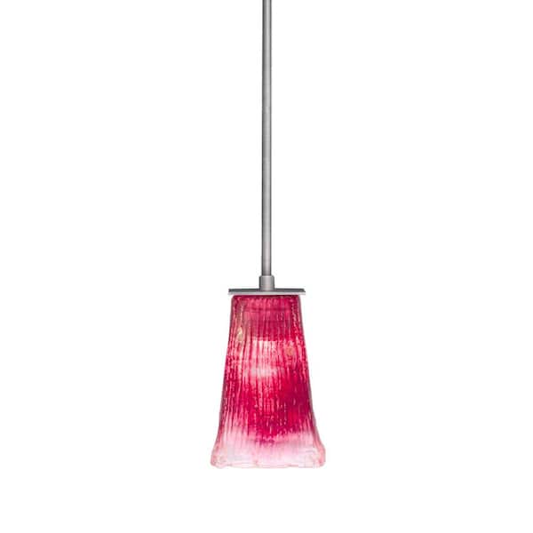 Unbranded Aspen 100 W 1-Light Graphite Standard Mini Pendant Light with Glass Shade