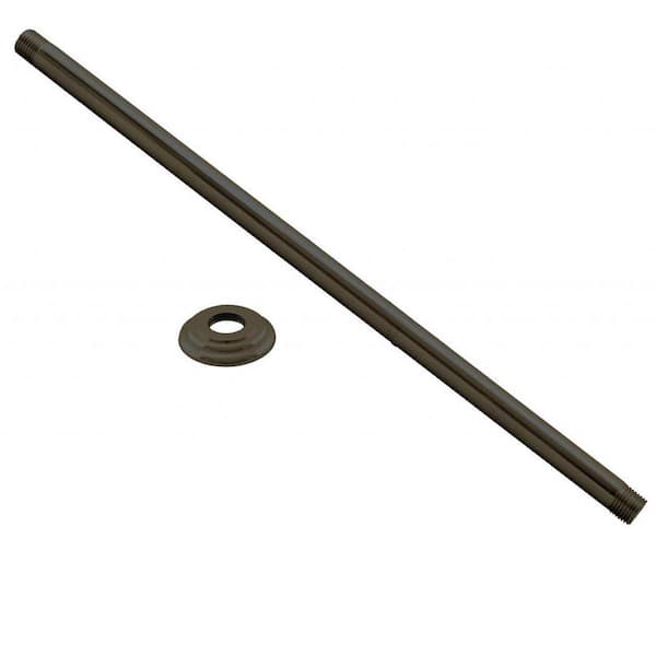 Westbrass 1/2 in. IPS x 24 in. Round Ceiling Mount Shower Arm with Flange, Oil Rubbed Bronze
