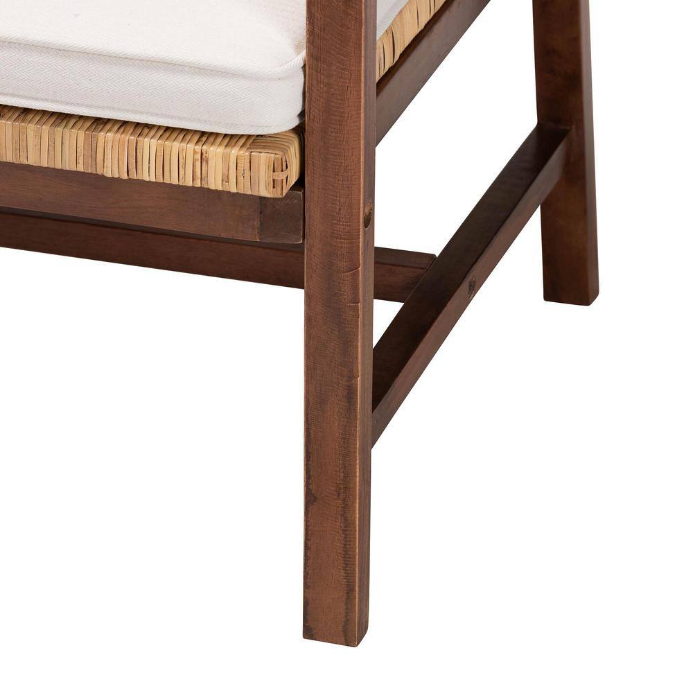 Lovina Light Honey Rattan and Acacia Wood Arm Chair