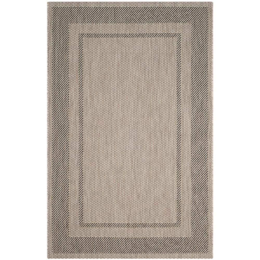 Courtyard Beige/Black 5 ft. x 8 ft. Striped Indoor/Outdoor Patio  Area Rug price history on PriceWatchPro