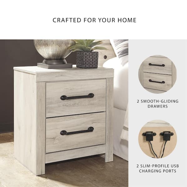 Signature DESIGN BY ASHLEY Cambeck Whitewash 2-Drawer 21.69 in. W