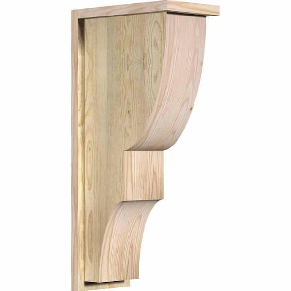 Ekena Millwork 8 in. x 14 in. x 30 in. Douglas Fir Ridgewood Rough Sawn Corbel with Backplate