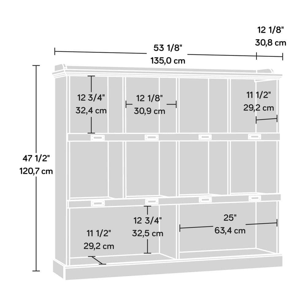 Rustic Cedar 10-Cubby Adjustable Wood Bookcase in Gray