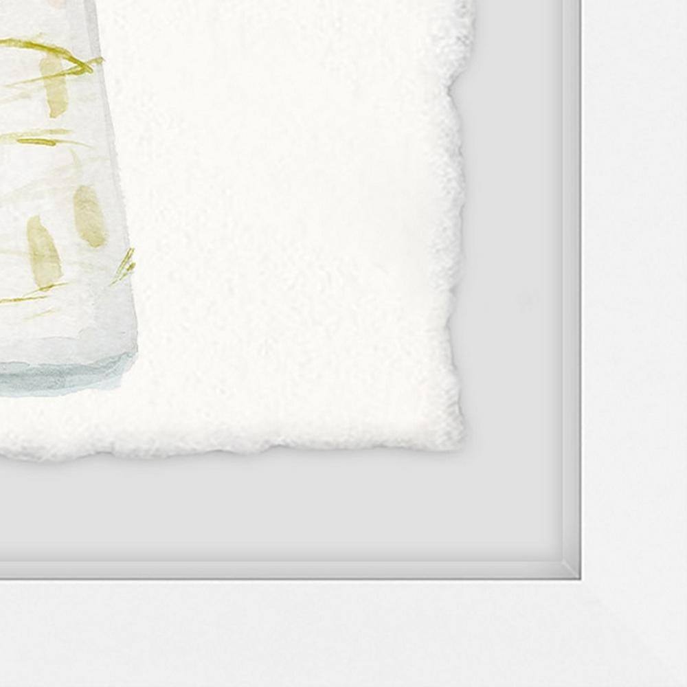 White Framed Watercolor Succulent Print for Nursery