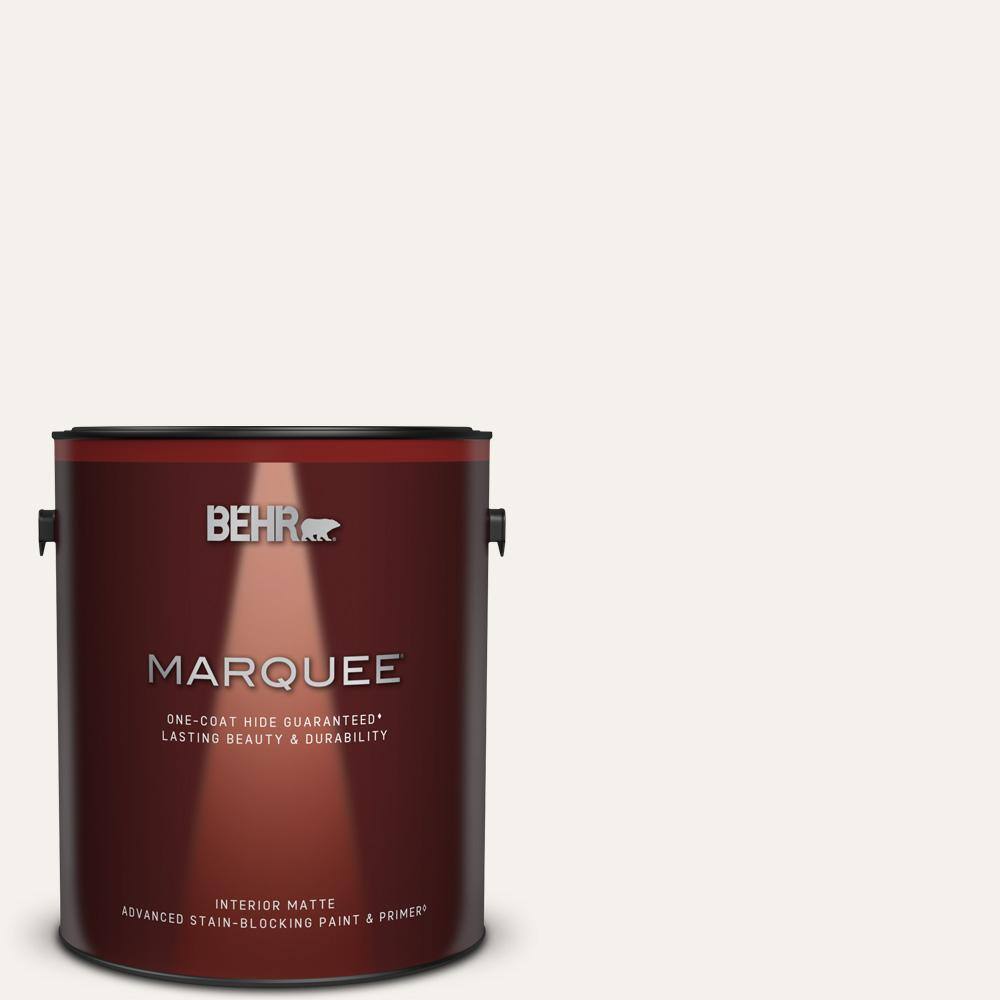 BEHR MARQUEE 1 gal. WB600 Luster White Matte Interior Paint & Primer