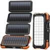 EKIEUDL 20000mAh Portable Solar Power Bank, PD18W Fast Charging with 4 Foldable Panels and Camping Flashlight for Phones, Orange 27E075PH041