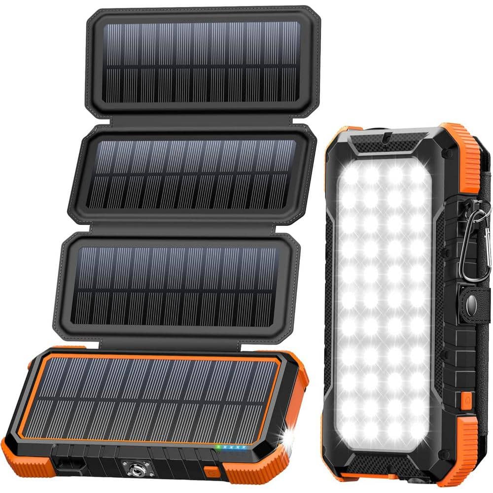 20000mAh Portable Solar Power Bank, PD18W Fast Charging with 4 Foldable Pan