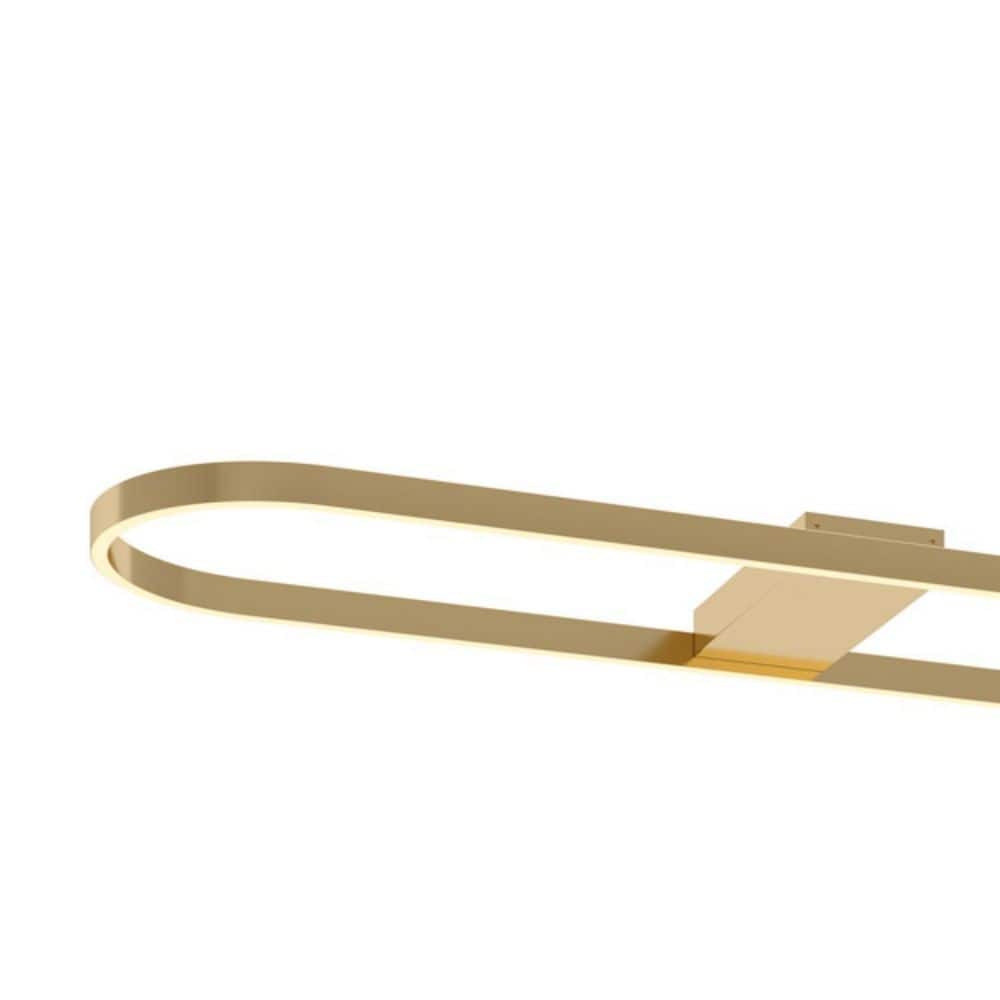 Sleek 48'' Satin Brass LED Linear Semi-Flush Light for Indoor/Outdoor