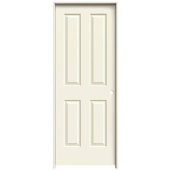 JELD-WEN 28 in. x 80 in. Coventry Vanilla Painted Left-Hand Smooth Molded Composite Single Prehung Interior Door